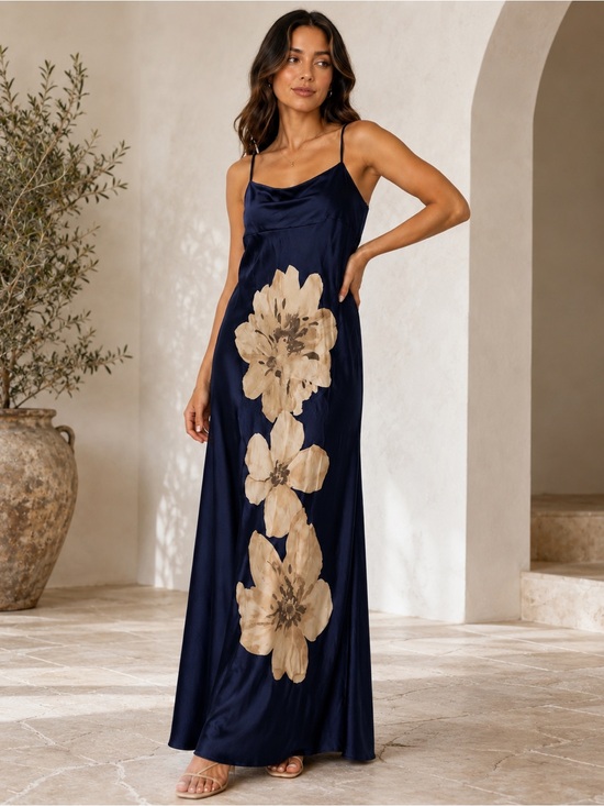 House of Harlow 1960 Dresses & Skirts - HOUSE OF HARLOW Navy Floral Slip Maxi Dress